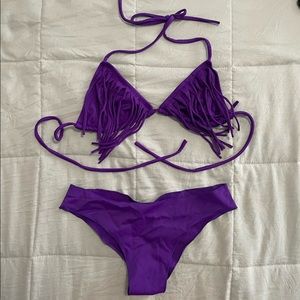 Purple 2 pieces bathing suit